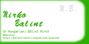 mirko balint business card